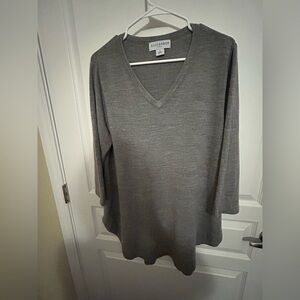 Sag Harbor Charcoal V-Neck Top